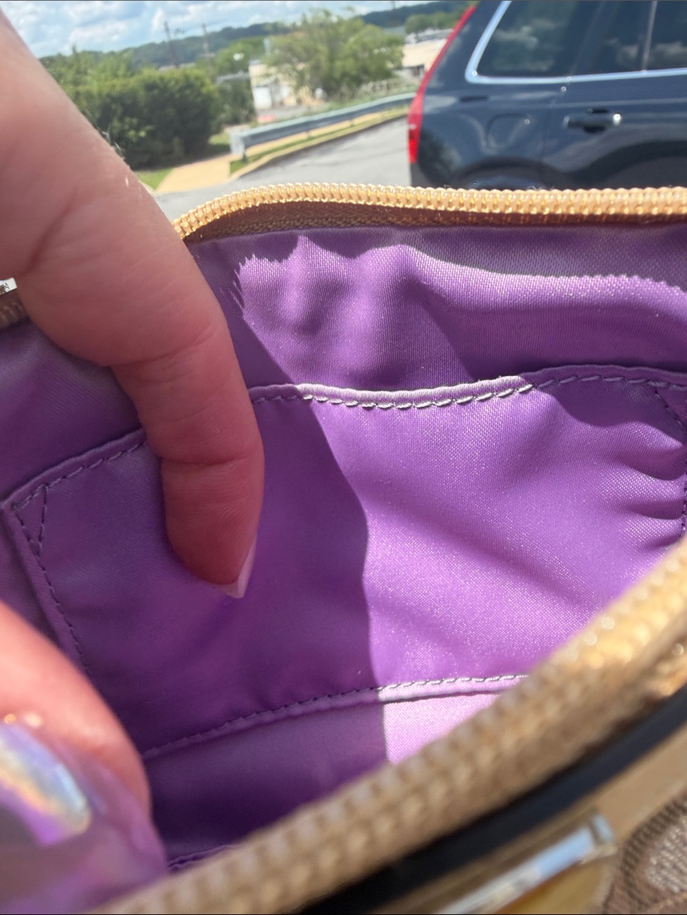 Coach Vintage Metallic Lunex Pleated Signature ~ w/Hang Tag Lilac Interior - Picture 8 of 9